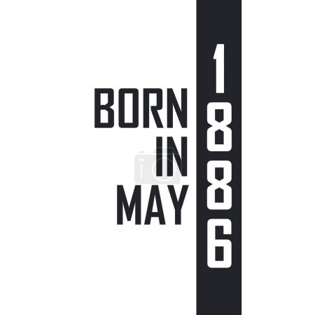 Illustration for Born in May 1886. Birthday celebration for those born in May 1886 - Royalty Free Image