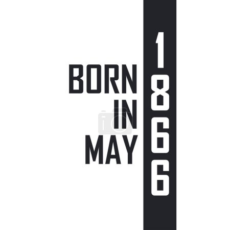 Illustration for Born in May 1866. Birthday celebration for those born in May 1866 - Royalty Free Image