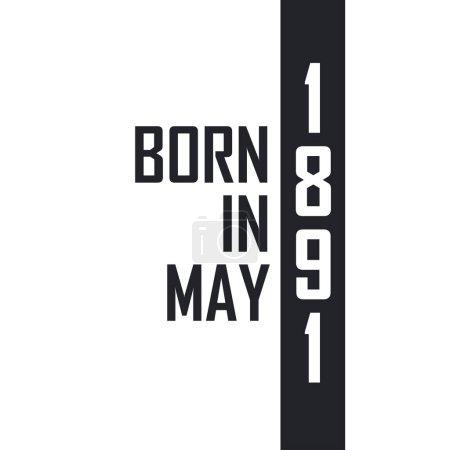 Ilustración de Nacido en mayo de 1891. Celebración de cumpleaños para los nacidos en mayo de 1891 - Imagen libre de derechos