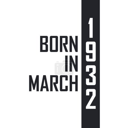 Ilustración de Nacido en marzo de 1932. Celebración del cumpleaños de los nacidos en marzo de 1932 - Imagen libre de derechos