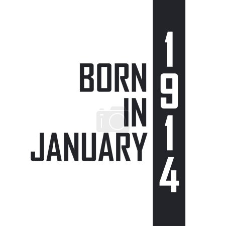 Illustration for Born in January 1914. Birthday celebration for those born in January 1914 - Royalty Free Image