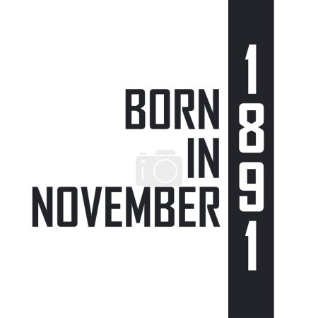 Ilustración de Nacido en noviembre de 1891. Celebración del cumpleaños de los nacidos en noviembre de 1891 - Imagen libre de derechos
