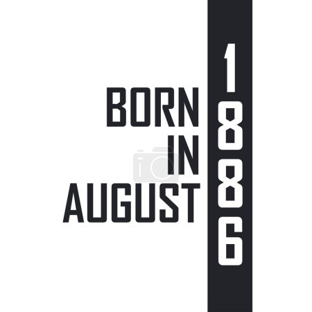 Illustration for Born in August 1886. Birthday celebration for those born in August 1886 - Royalty Free Image