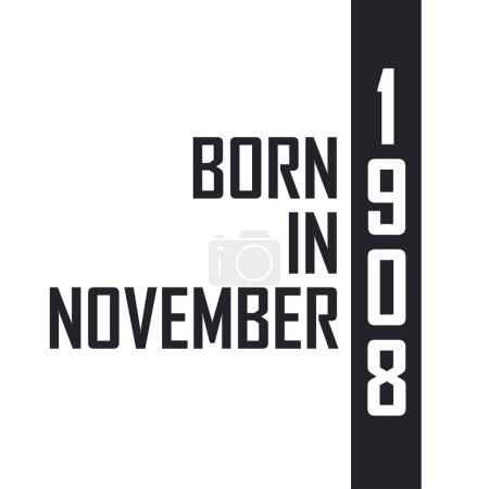 Ilustración de Nacido en noviembre de 1908. Celebración del cumpleaños de los nacidos en noviembre de 1908 - Imagen libre de derechos