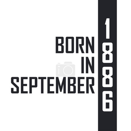 Illustration for Born in September 1886. Birthday celebration for those born in September 1886 - Royalty Free Image