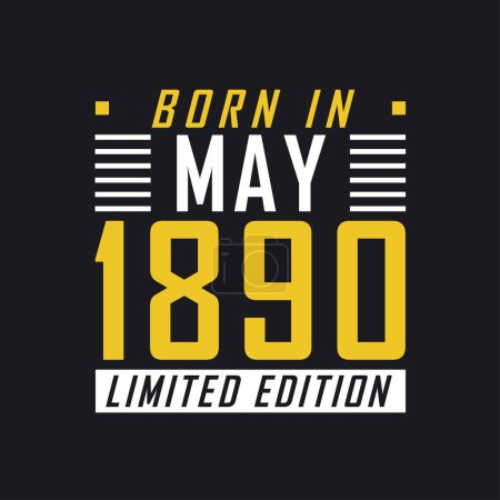 Ilustración de Nacido en mayo de 1890, Edición Limitada. Camiseta de edición limitada para 1890 - Imagen libre de derechos