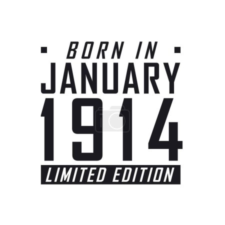 Illustration for Born in January 1914 Limited Edition. Birthday celebration for those born in January 1914 - Royalty Free Image