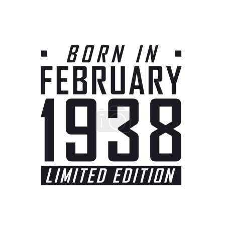 Illustration for Born in February 1938 Limited Edition. Birthday celebration for those born in February 1938 - Royalty Free Image