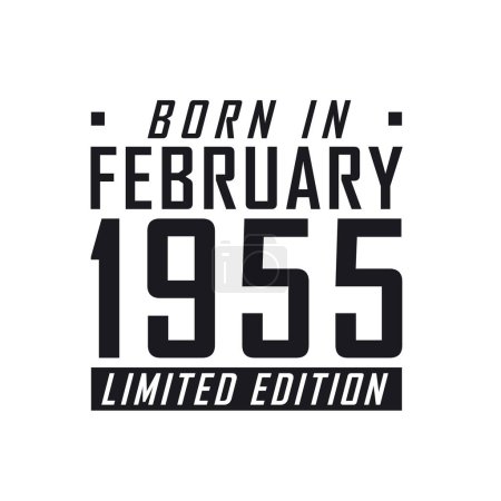 Illustration for Born in February 1955 Limited Edition. Birthday celebration for those born in February 1955 - Royalty Free Image