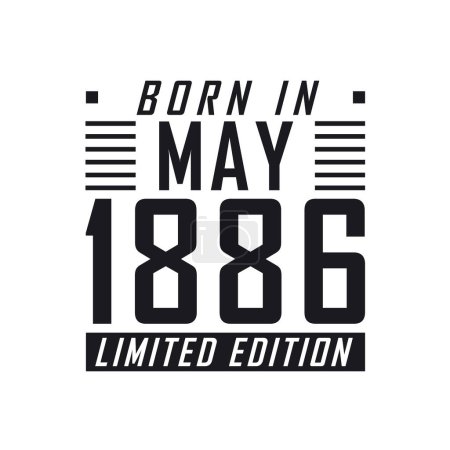 Illustration for Born in May 1886 Limited Edition. Birthday celebration for those born in May 1886 - Royalty Free Image