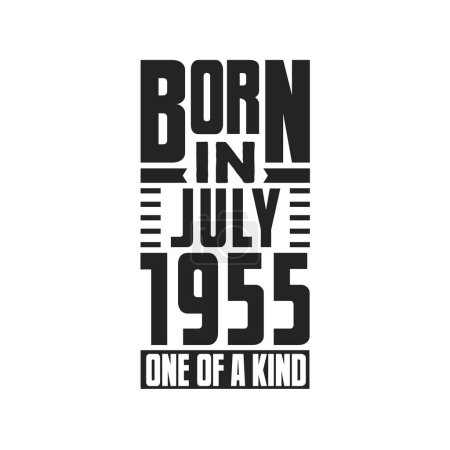 Illustration for Born in July 1955 One of a kind. Birthday quotes design for July 1955 - Royalty Free Image