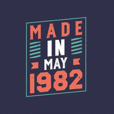 Illustration for Made in May 1982. Birthday celebration for those born in May 1982 - Royalty Free Image