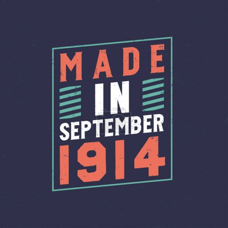 Illustration for Made in September 1914. Birthday celebration for those born in September 1914 - Royalty Free Image