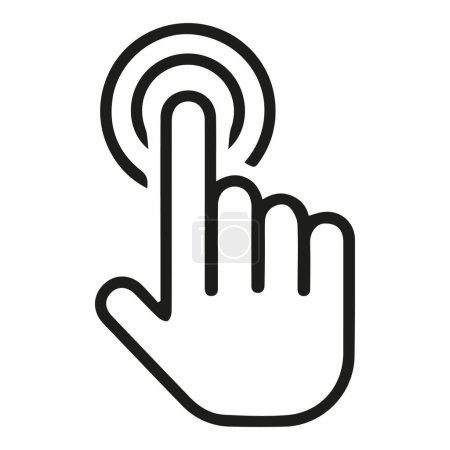 Illustration for Hand cursor icon. outline touch button vector illustration. - Royalty Free Image