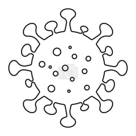 Ilustración de Coronavirus Bacteria Cell Icon, 2019-nCoV, Covid-2019, Covid-19 Novel Coronavirus Bacteria. No Infection and Stop Coronavirus Concepts. Celda del Coronavirus Peligrosa en China, Wuhan. Icono vectorial aislado - Imagen libre de derechos