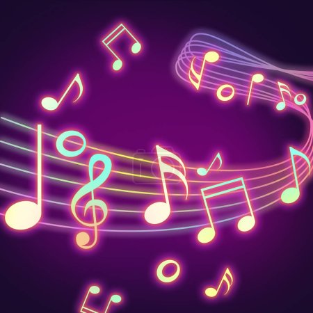 Photo for Music notes with musical note - Royalty Free Image