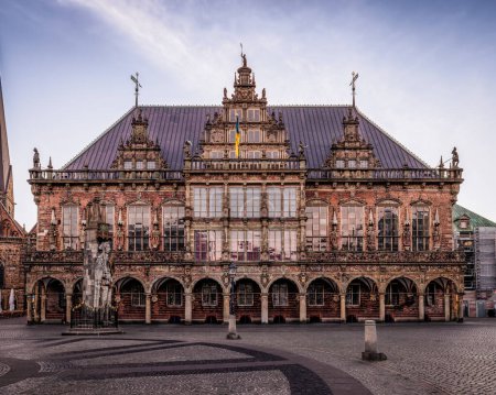 Photo for Oold town city hall at the market square of the city Bremen, Germany - Royalty Free Image