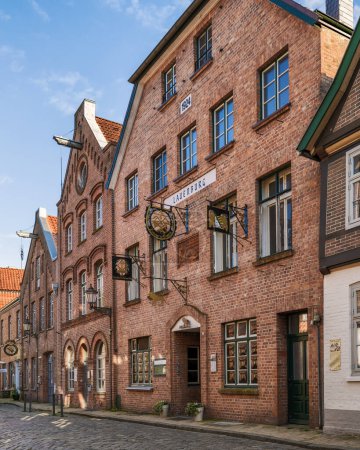 View of the old town in the city Lauenburg, Germany