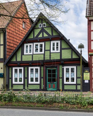 Casa tradicional alemana en el casco antiguo de Celle, Alemania