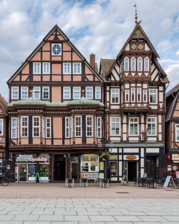 Los edificios históricos en el casco antiguo de Celle, Alemania