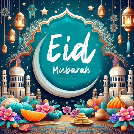 Eid Mubarak wishes images Best wishes, wallpaper Free Download.-stock-photo