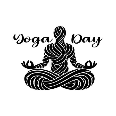 Téléchargez les photos : Journée internationale de Yoga, Journée du Yoga, Journée du Yoga Typographie - en image libre de droit