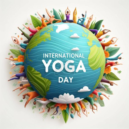 Journée internationale du yoga illustration vectorielle de téléchargement gratuit