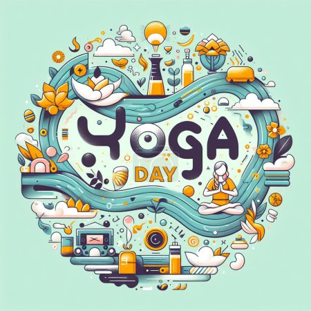 International yoga day vector illustration of download free