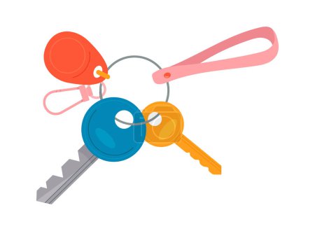 Illustration for Key holder flat icon Accessories for keys - Royalty Free Image