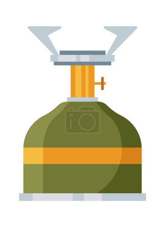 Ilustración de Estufa de tanque de gas icono plano Horno de camping portátil de propano. Ilustración vectorial - Imagen libre de derechos