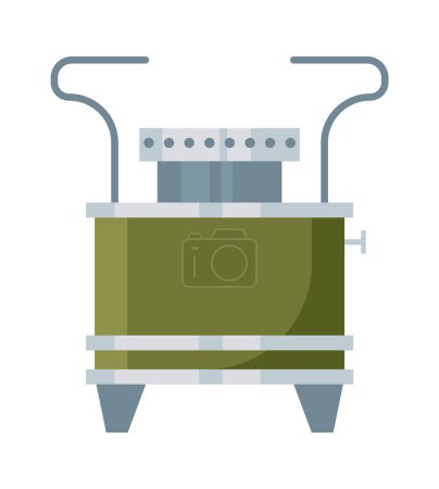 Ilustración de Quemador de gas icono plano Estufas y parrillas para mochileros. Ilustración vectorial - Imagen libre de derechos