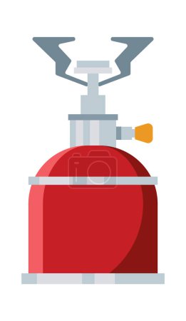 Ilustración de Propano portátil horno de camping icono plano Estufa de tanque de gas. Ilustración vectorial - Imagen libre de derechos