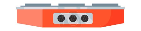 Ilustración de Quemador de gas icono plano Tres fogones para cocinar. Ilustración vectorial - Imagen libre de derechos