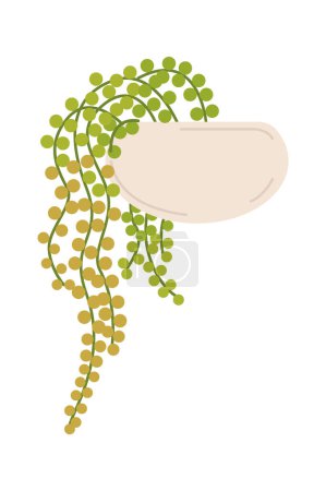 Illustration for Golden pothos in ceramic pot plant flat icon Home gardening. Vector illustration - Royalty Free Image