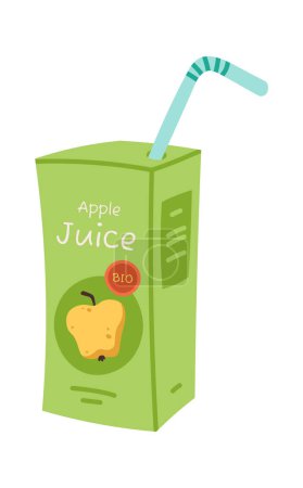 Sweet pear juice flat icon Lunch for children. Vector illustration