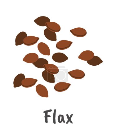 Ilustración de Flax seed flat icon Linaza Planta con flores. Ilustración vectorial - Imagen libre de derechos