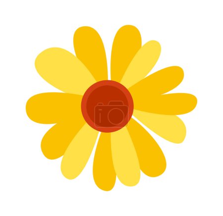 Téléchargez les illustrations : Coreopsis wildflower decor element flat icon. Vector illustration - en licence libre de droit