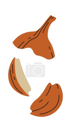 Illustration for Onion peels flat icon Food waste Sorted organic garbage. Vector illustration - Royalty Free Image