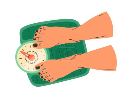Illustration for Feet on weighing scale design element. Vector illustration - Royalty Free Image