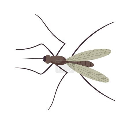 Téléchargez les illustrations : Petit insecte moustique volant. Illustration vectorielle - en licence libre de droit