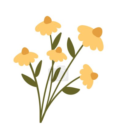 Illustration for Bouquet Of Wildflowers Vector Illustration - Royalty Free Image