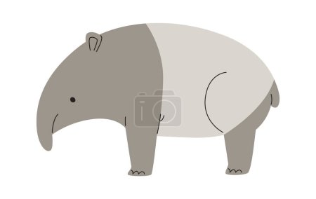 Illustration for Tapir Animal Staying Vector Illustration - Royalty Free Image