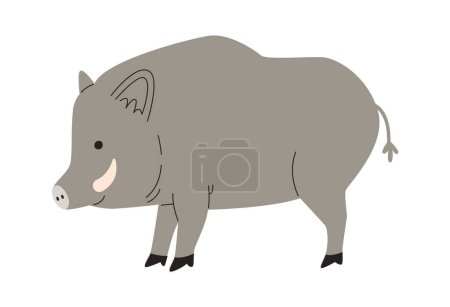 Illustration for Wild Boar Standing Vector Illustration - Royalty Free Image