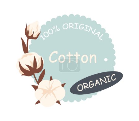 Illustration for Cotton Flowers With Banner Vector Illustration - Royalty Free Image
