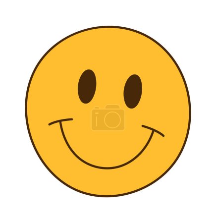 Téléchargez les illustrations : Illustration vectorielle de l'icône du sourire heureux - en licence libre de droit