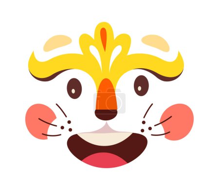 Face Lion Painting Mask Vector Illustration