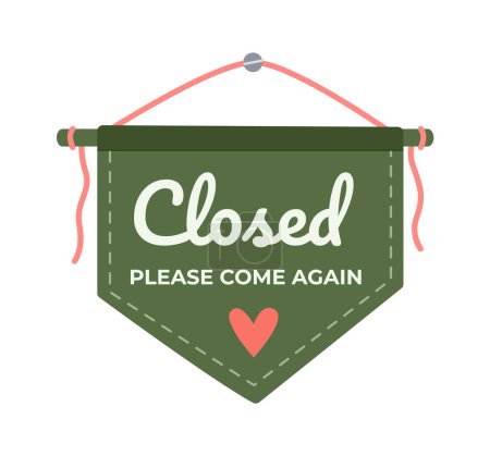 Illustration for Store Door Sign Closed Vector Illustration - Royalty Free Image