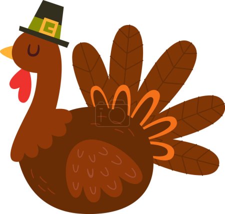 Illustration for Turkey With Hat Vector Illustration - Royalty Free Image