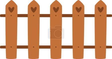 Illustration for Wooden Fence Construction Vector Illustration - Royalty Free Image