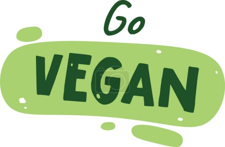 Illustration for Go Vegan Lettering Banner Vector Illustration - Royalty Free Image